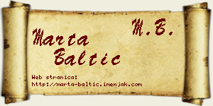Marta Baltić vizit kartica